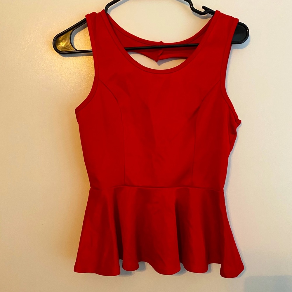 Wet Seal Red Peplum Top